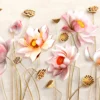 Gold & Pink Lotus Flowers 3D Art Design Home Decor Premium Quality Poster Print Choose Your Sizes - Image 2