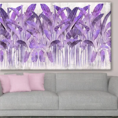 Purple Banana Leaves Design Print 100% Australian Made