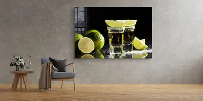 Tequila Shots & Lemons Print Tempered Glass Wall Art 100% Made in Australia Ready to Hang - Image 3