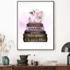 Pink Perfume On Book set Design Home Decor Premium Quality Poster Print Choose Your Sizes