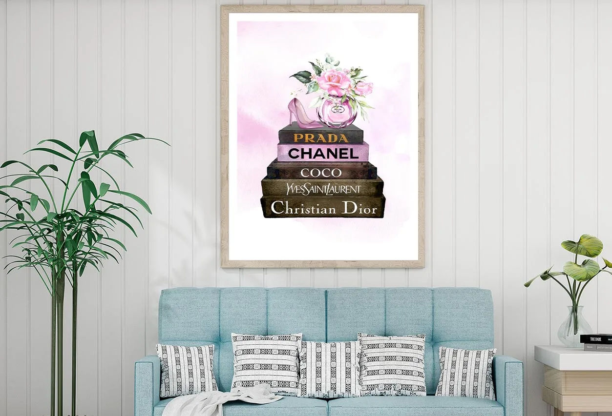 Pink Perfume On Book set Design Home Decor Premium Quality Poster Print Choose Your Sizes - Image 2