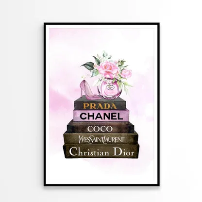 Pink Perfume On Book set Design Home Decor Premium Quality Poster Print Choose Your Sizes - Image 3