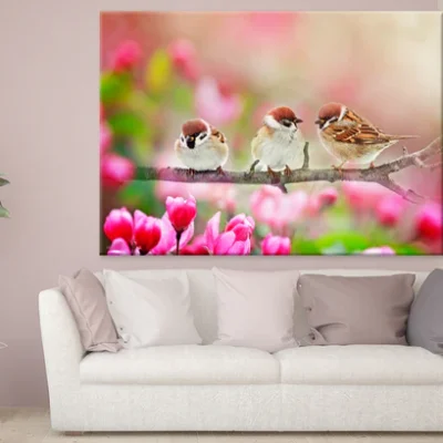 Spring Birds & Flowers Photograph View Print 100% Australian Made