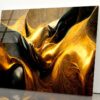 Black And Gold Waves Abstract Acrylic Glass Print Tempered Glass Wall Art 100% Made in Australia Ready to Hang