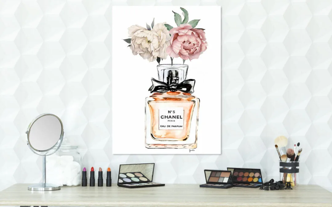 Fashion Perfume Bottle with Flowers Print 100% Australian Made