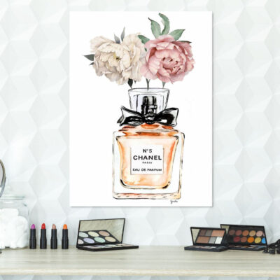 Fashion Perfume Bottle with Flowers Print 100% Australian Made