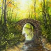 Forest Lake with Bridge Spring Print 100% Australian Made - Image 3