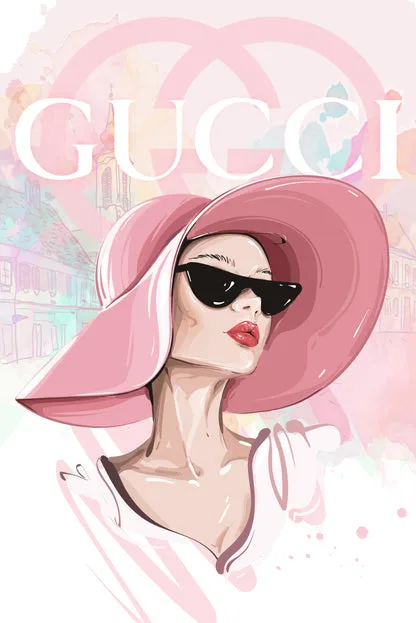 Lady With Pink Hat Fashion Store Art Design Home Decor Premium Quality Poster Print Choose Your Sizes - Image 4