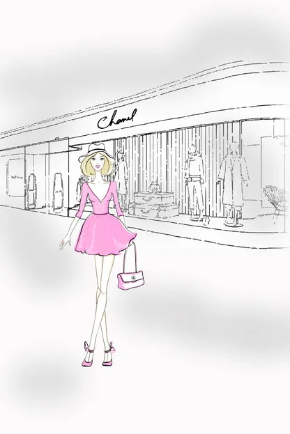 Pink Girl With Elegant Fashion Store Design Home Decor Premium Quality Poster Print Choose Your Sizes - Image 4