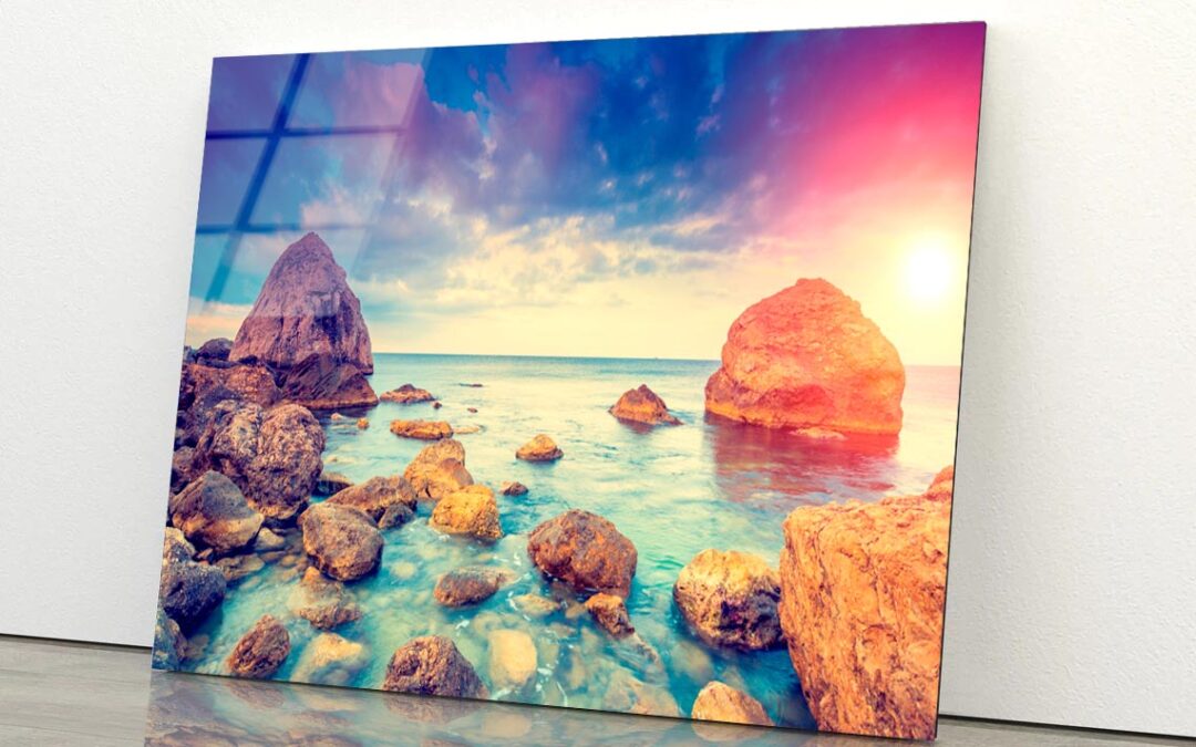 Morning Blue Sea Glowing by Sunlight Acrylic Glass Print Tempered Glass Wall Art 100% Made in Australia Ready to Hang
