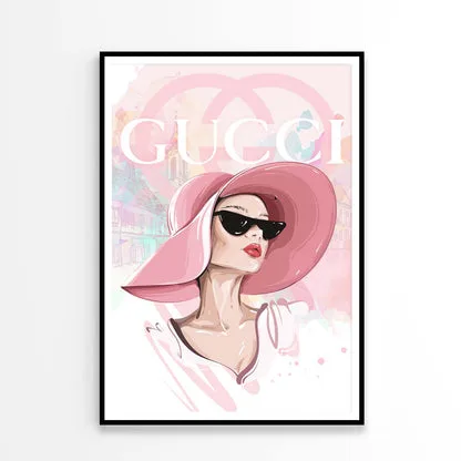 Lady With Pink Hat Fashion Store Art Design Home Decor Premium Quality Poster Print Choose Your Sizes - Image 3