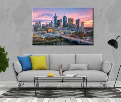 Melbourne Skyline sunset Print 100% Australian Made