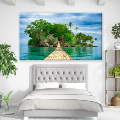 Beautiful Beach Wooden Bridge to Island Print 100% Australian Made