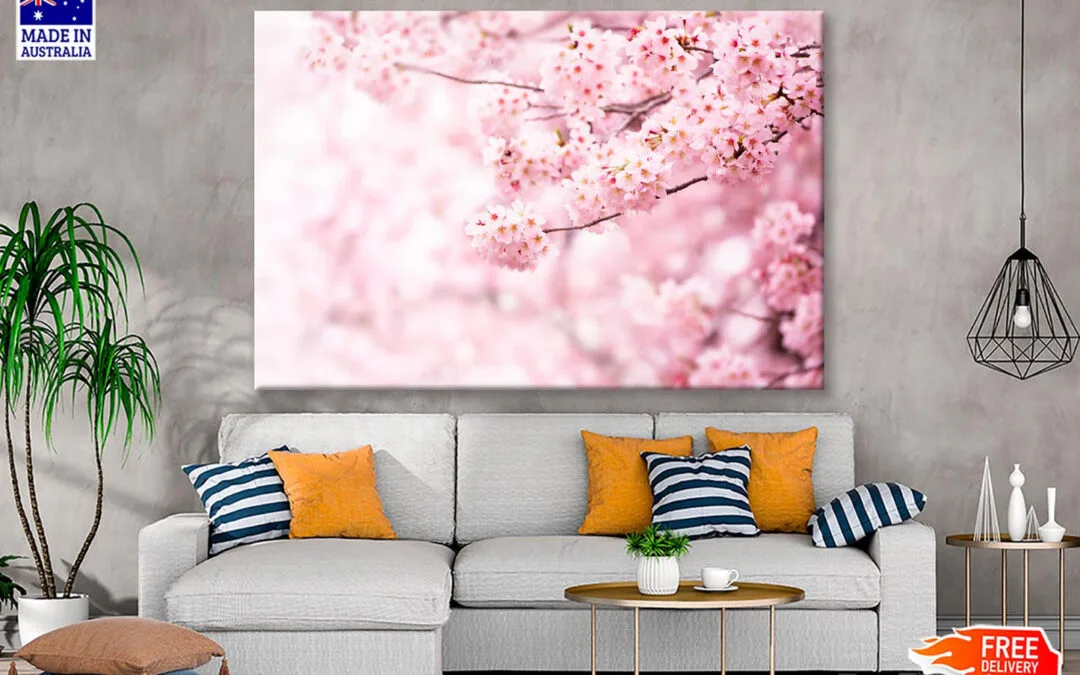 Cherry Blossom In Full Bloom Wall Art Decor 100% Australian Made