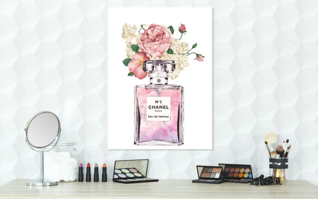 Fashion Perfume Bottle with Flowers Print 100% Australian Made
