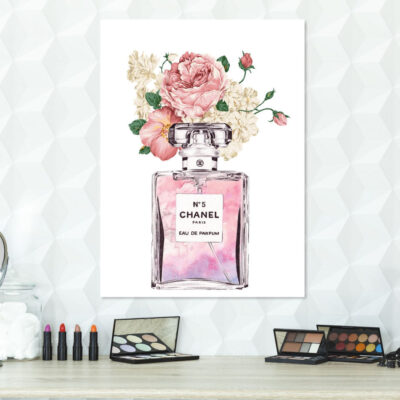 Fashion Perfume Bottle with Flowers Print 100% Australian Made