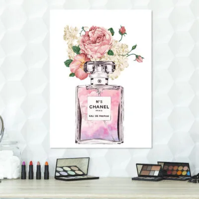 Fashion Perfume Bottle with Flowers Print 100% Australian Made