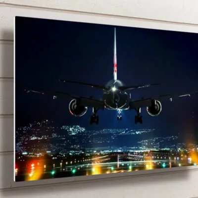 Aircraft Night Flight UV Direct Aluminum Print Australian Made Quality