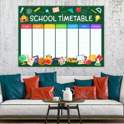 Weekly School Timetable Vector Art Print 100% Australian Made