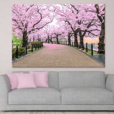 Cherry Blossom Flower Trees Road Photograph Print 100% Australian Made