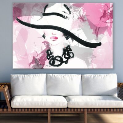 Woman with Hat Abstract Painting Print 100% Australian Made