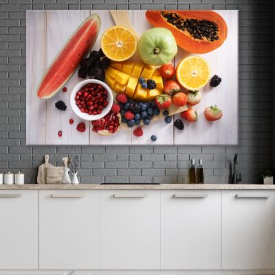 Healthy Fresh Mixed Fruits on Table Photograph Print 100% Australian Made