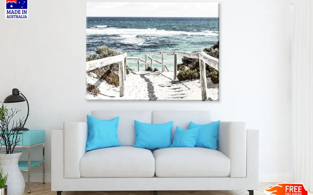 Foot Path & Sea Skyline View Print 100% Australian Made