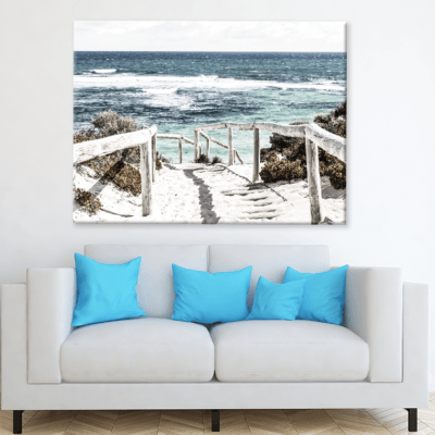 Foot Path & Sea Skyline View Print 100% Australian Made