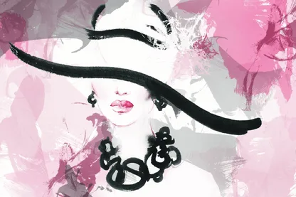 Woman with Hat Abstract Painting Print 100% Australian Made - Image 3