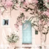 House & Flower Tree Faded Photograph Glass Framed Wall Art, Ready to Hang Quality Print - Image 2