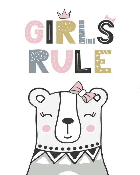 Girls Rule Nursery & Kids Art Print 100% Australian Made - Image 2