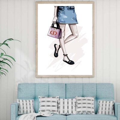 Stylish Pink Bag Fashion Art Design Home Decor Premium Quality Poster Print Choose Your Sizes