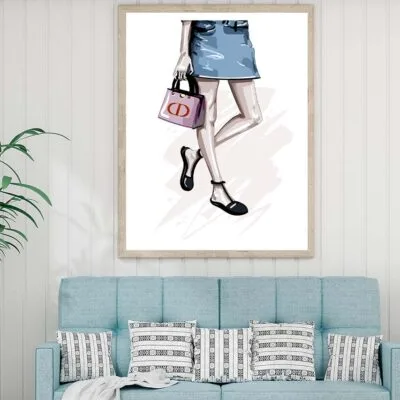 Stylish Pink Bag Fashion Art Design Home Decor Premium Quality Poster Print Choose Your Sizes