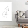 Woman Face B&W Line Art Design Print 100% Australian Made