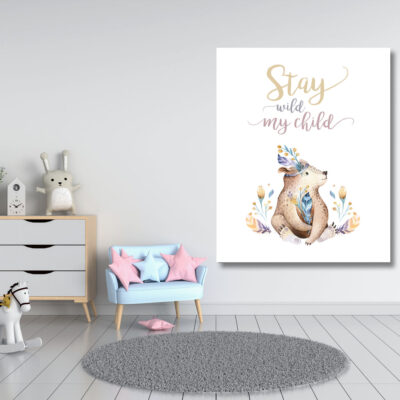 Stay Wild My Child Watercolour Kids Art Print 100% Australian Made
