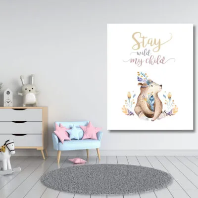 Stay Wild My Child Watercolour Kids Art Print 100% Australian Made