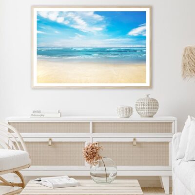 Sand Beach and Turquoise Water Home Decor Premium Quality Poster Print Choose Your Sizes