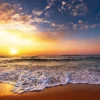 Beautiful Golden Sunset Over the Beach Wall Art Decor 100% Australian Made - Image 3