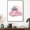 Pink Roses and Perfume Bottle Print 100% Australian Made - Image 2