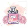 Pink Roses and Perfume Bottle Print 100% Australian Made - Image 3