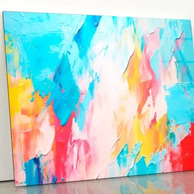 Abstract Colorful Oil Painting Acrylic Glass Print Tempered Glass Wall Art 100% Made in Australia Ready to Hang