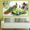 Peacocks & Flower Garden Painting Print 100% Australian Made
