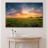 Sun Set Landscape with A Wild Field Full of Purple Flowers Wall Art Decor 100% Australian Made - Image 2