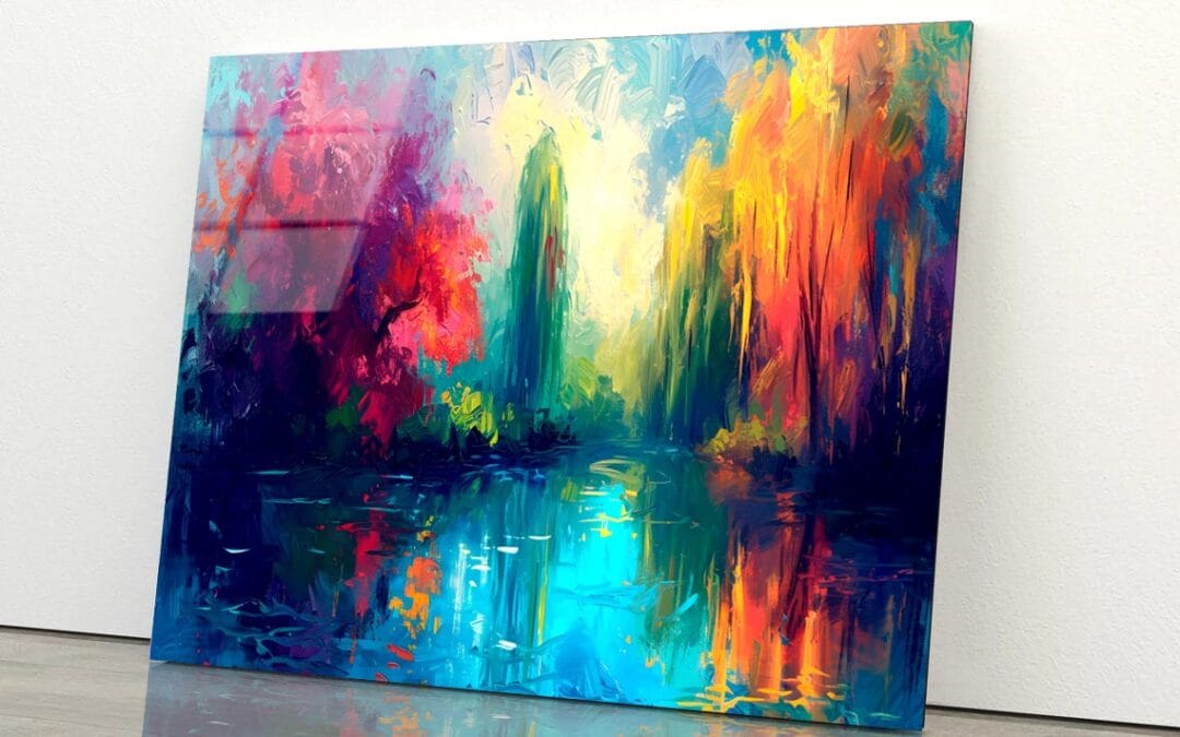 Colorful Abstract Oil Painting Acrylic Glass Print Tempered Glass Wall Art 100% Made in Australia Ready to Hang