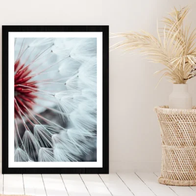Dandelion Flower Seed In Springtime Glass Framed Wall Art, Ready to Hang Quality Print