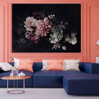 Peony Flowers on Dark Photograph Print 100% Australian Made