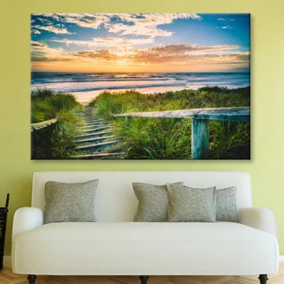 Beautiful View of a Beach at Sunset in Christchurch, New Zealand Wall Art Decor 100% Australian Made