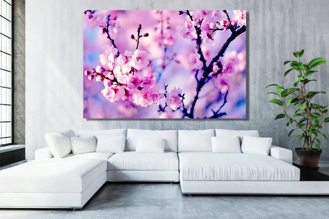 Purple Cherry Blossom Flower UV Direct Aluminum Print Australian Made Quality - Image 2