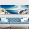 Panoramic Canvas Santorini Island in Greece Beach View High Quality 100% Australian made wall Canvas Print ready to hang