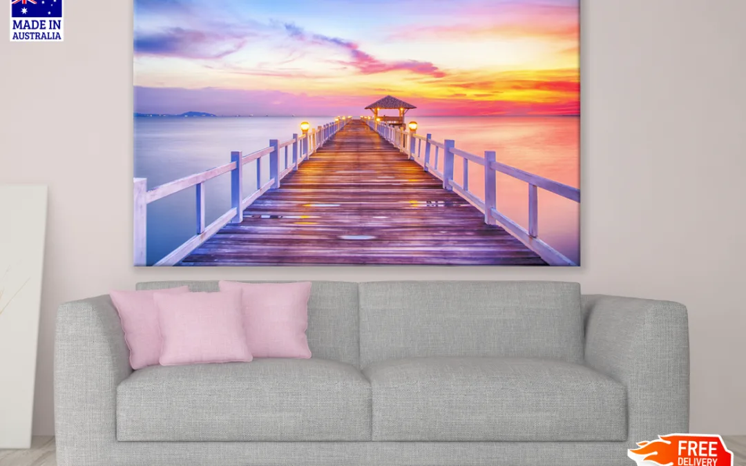 Stunning Pier Sunset Photograph Print 100% Australian Made